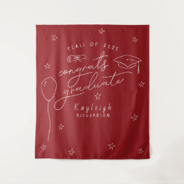 Rood Wit Retro Afstuderen Foto Achtergrond Wandkleed