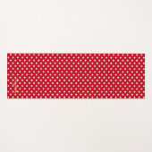 Rood Wit Retro Chic Polka Dots Monogram Oefening Yogamat (Voorkant (horizontaal))