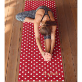 Rood Wit Retro Chic Polka Dots Monogram Oefening Yogamat