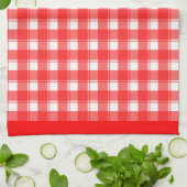 Rood wit Retro geplakt gecontroleerd patroon Theedoek (Gevouwen)