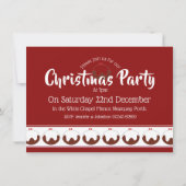 Rood & wit retro kerst pudding party uitnodigen (Achterkant)