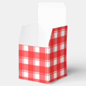Rood Wit Retro Plaid Patroon Party Favor Box Bedankdoosjes (Geopend)