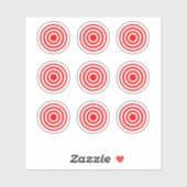 Rood/Wit Rond Doel Stickers - Pinball Machine (Vel)