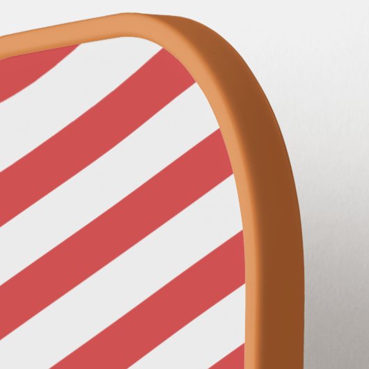 Rood & wit Rood Cabana Strepen Pickleball Paddle (Links Detail)