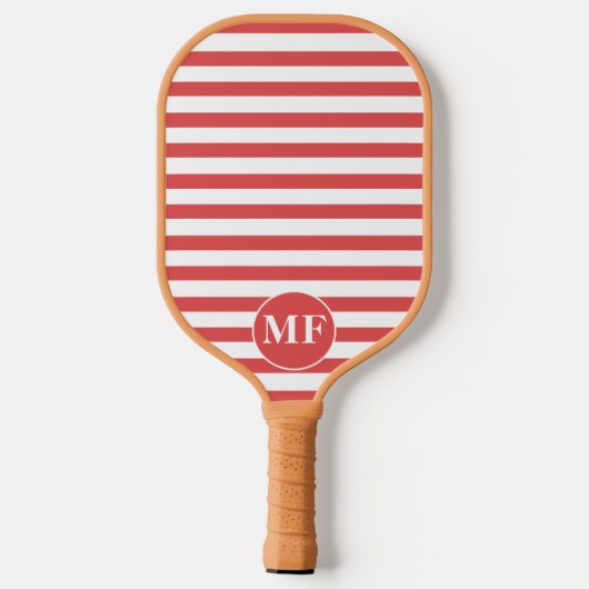 Rood & wit Rood Cabana Strepen Pickleball Paddle (Achterkant)