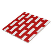 Rood wit roosterpatroon keramische Tegel Tegeltje (Zijkant)