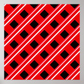 Rood-wit roosterpatroon poster (Voorkant)