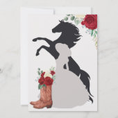 Rood Wit Rose Elegant Western Charra Quinceanera Kaart (Achterkant)