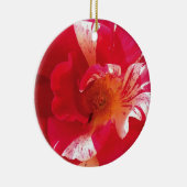 Rood & Wit Rose Foto Cirkel Ornament (Rechts)