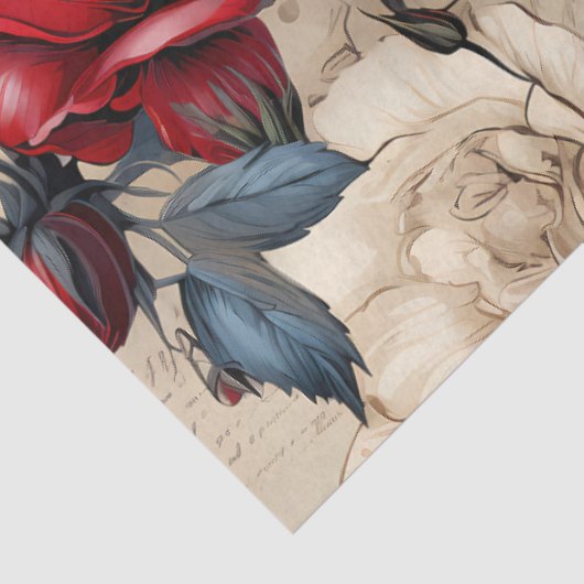 Rood & Wit Roses  Geïnspireerd Decoupage Tissuepapier (Detail)