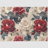 Rood & Wit Roses  Geïnspireerd Decoupage Tissuepapier (Voorkant)