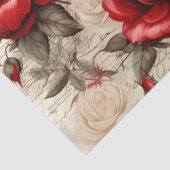Rood & Wit Roses Geïnspireerd Decoupage Tissuepapier (Detail)