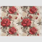 Rood & Wit Roses Geïnspireerd Decoupage Tissuepapier (Voorkant)