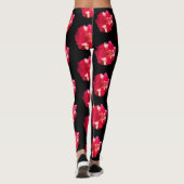 Rood & wit roze Foto Aangepaste Leggings (Achterkant)