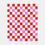 Rood Wit Roze Geruit Patroonontwerp Fleece Deken (Voorkant)