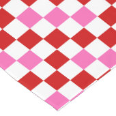 Rood Wit Roze Geruit Patroonontwerp  Korte Tafelloper (Hoek)