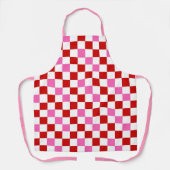 Rood Wit Roze Geruit Patroonontwerp  Schort (Voorkant)