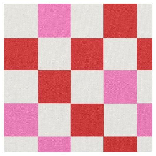Rood Wit Roze Geruit Patroonontwerp  Stof (Close Up)