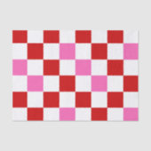 Rood Wit Roze Geruit Patroonontwerp Tissuepapier (Voorkant)