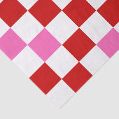 Rood Wit Roze Geruit Patroonontwerp Tissuepapier (Detail)