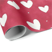 Rood Wit Roze Harten Liefde Valentijnsdag Romance Cadeaupapier (Rol Hoek)