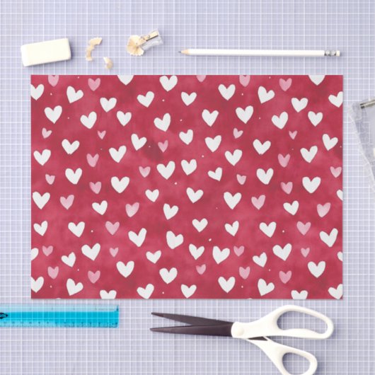 Rood Wit Roze Harten Liefde Valentijnsdag Romance Tissuepapier (Craft)