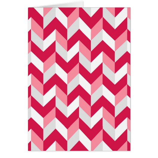 Rood wit roze herringbone Chevron Zigzag Pattern (Voorkant)