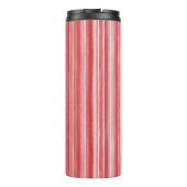 Rood Wit Roze Roze Strepen Thermosbeker (Achterkant)