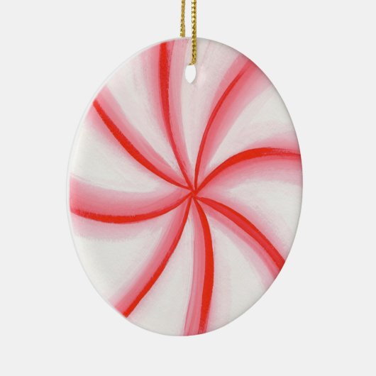 Rood wit roze Snoep Mint Swirl Ornament (Rechts)