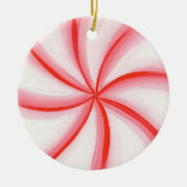 Rood wit roze Snoep Mint Swirl Ornament (Voorkant)
