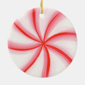 Rood wit roze Snoep Mint Swirl Ornament (Achterkant)