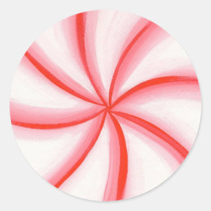 Rood Wit Roze Snoep Mint Swirl Stickers