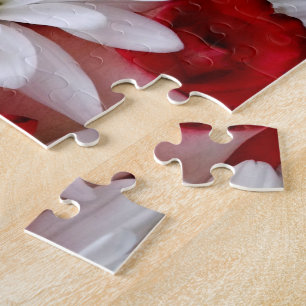 Rood-wit, Rozen en Daisies Bouquet-JIGSAW PUZZLE Legpuzzel