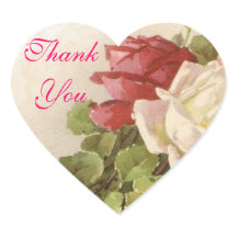 Rood & Wit Rozen Groene bladeren Dank u Seal