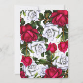 Rood & Wit Rozen Shabby Chic Glam Bruiloft Kaart (Achterkant)