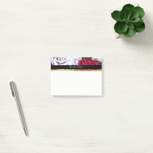 Rood & Wit Rozen Shabby Chic Modern Gepersonalisee Post-it® Notes (Kantoor)
