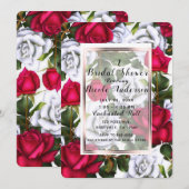 Rood & Wit Rozen Shabby Chic Rustiek Vrijgezellenf Kaart (Voorkant / Achterkant)