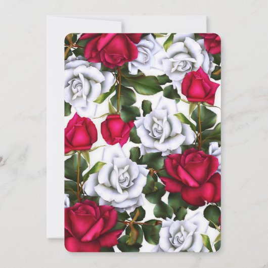 Rood & Wit Rozen Shabby Chic Rustiek Vrijgezellenf Kaart (Achterkant)