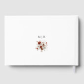 Rood & Wit Rustiek Bloemen Trouwen Gastboek Gastenboek (Achterkant)