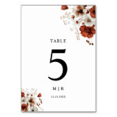 Rood & Wit Rustieke Waterverf Bloemen Huwelijk Kaart (Achterkant)