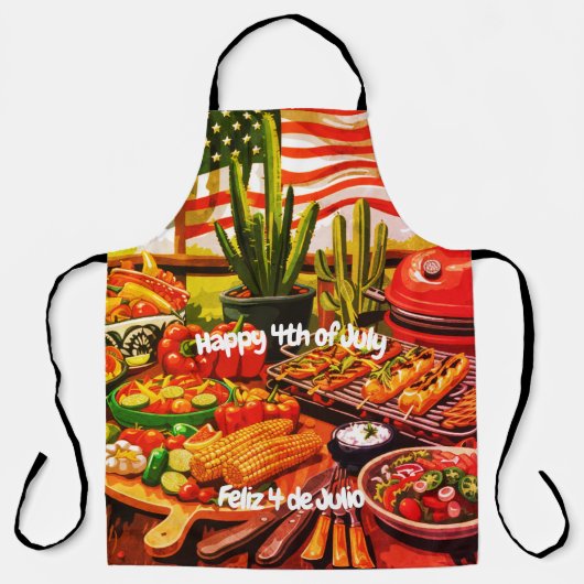 Rood, Wit & Salsa All-Over Print Schort (Voorkant)