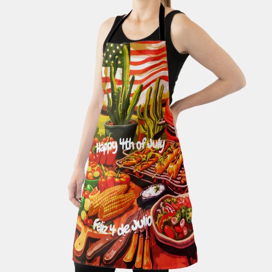 Rood, Wit & Salsa All-Over Print Schort (Insitu)