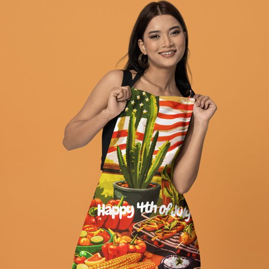 Rood, Wit & Salsa All-Over Print Schort