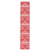 Rood & Wit Scandinavisch Kerstboom Volkskunst Medium Tafelloper (Voorkant)