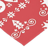 Rood & Wit Scandinavisch Kerstboom Volkskunst Medium Tafelloper (Hoek)