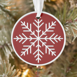 Rood Wit Scandinavisch Sneeuwvlokje Ornament