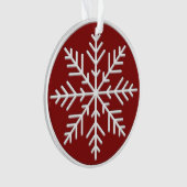 Rood Wit Scandinavisch Sneeuwvlokje Ornament (voorkant)