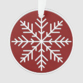 Rood Wit Scandinavisch Sneeuwvlokje Ornament (voorkant)
