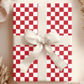 Rood-wit schaakbordpatroon cadeaupapier