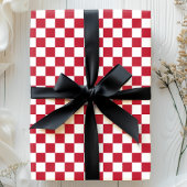 Rood-wit schaakbordpatroon cadeaupapier